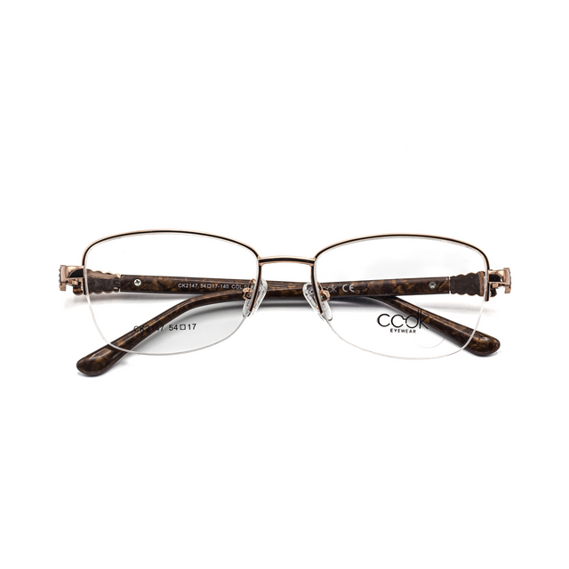 Proveedor óptico de monturas y gafas de sol , Mundogafas , CK-2147 , Dorado Habana 54-17-140 , Graduado ,