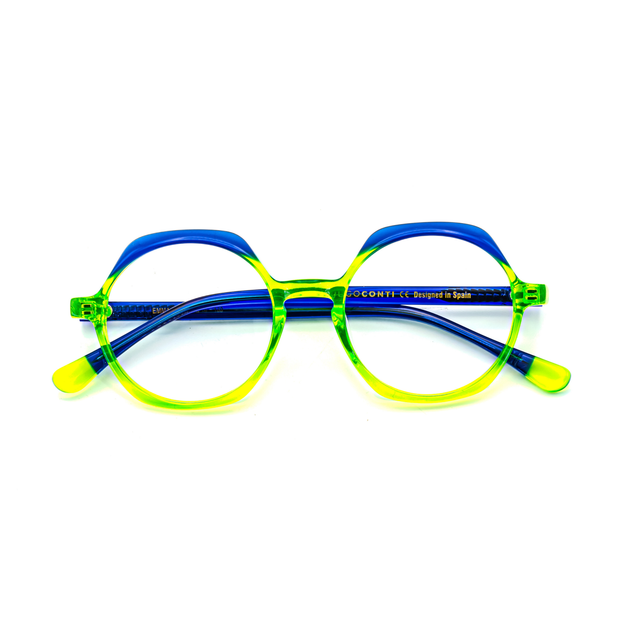 Proveedor óptico de monturas y gafas de sol , Mundogafas , EMMA , Verde Azul 45-18-130 , Graduado ,