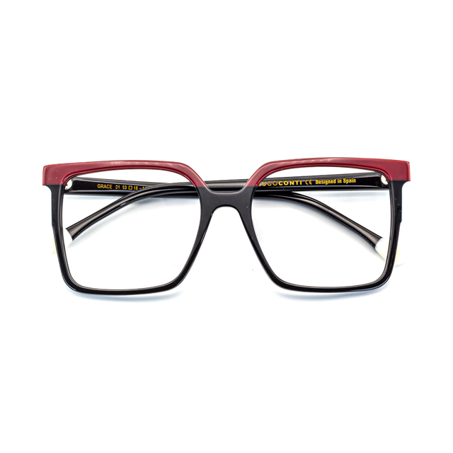 Proveedor óptico de monturas y gafas de sol , Mundogafas , GRACE , Negro Rojo 53-18-145 , Graduado ,