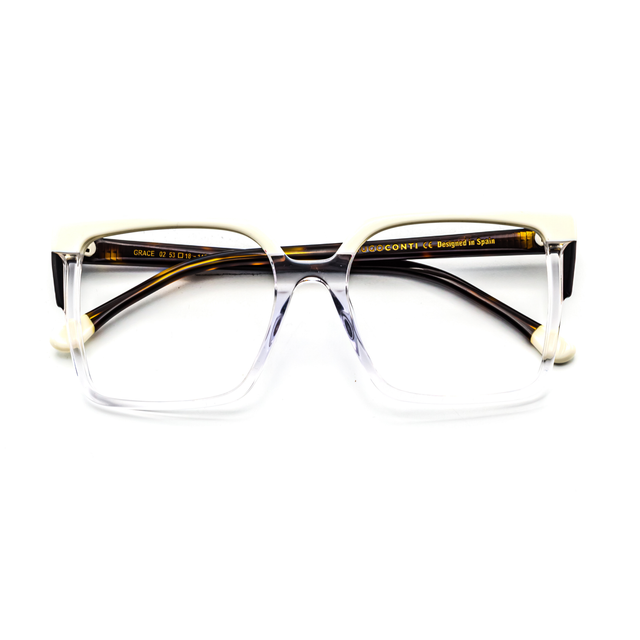 Proveedor óptico de monturas y gafas de sol , Mundogafas , GRACE , Blanco Translucido 53-18-145 , Graduado ,