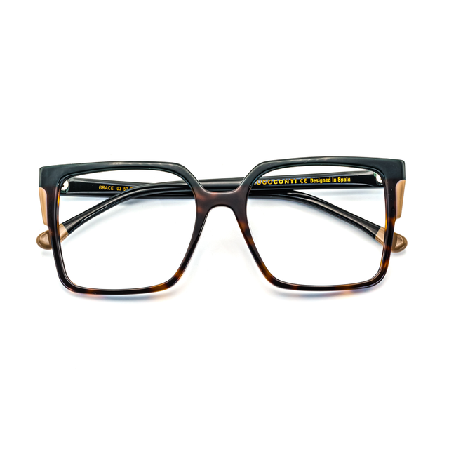 Proveedor óptico de monturas y gafas de sol , Mundogafas , GRACE , Verde Habana 53-18-145 , Graduado ,