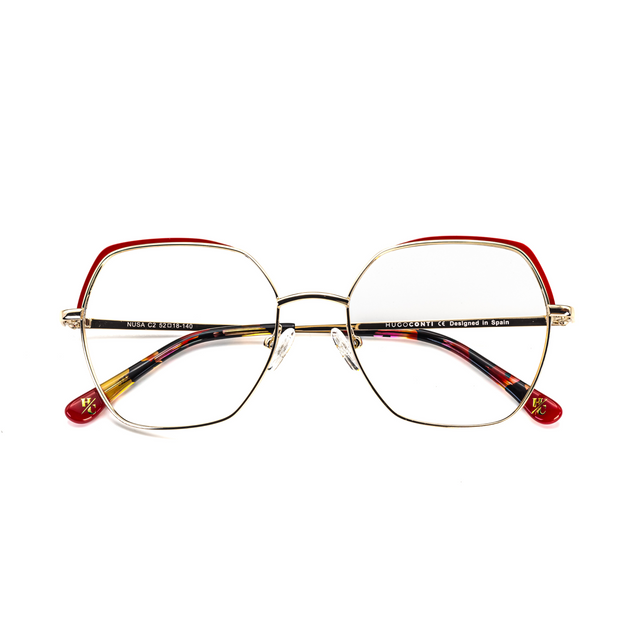 Proveedor óptico de monturas y gafas de sol , Mundogafas , NUSA , Rojo 52-18-140 , Graduado ,