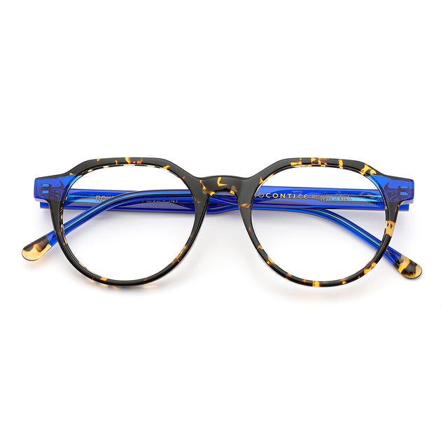 Proveedor óptico de monturas y gafas de sol , Mundogafas , ROUEN , Carey azul amarillo 50-20-147 , Graduado ,